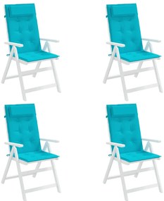 vidaXL Μαξιλάρια Καρέκλας με Ψηλή Πλάτη 4 τεμ. Τιρκουάζ Ύφασμα Oxford