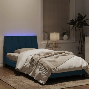 vidaXL Πλαίσιο Κρεβατιού με LED Μπλε 100 x 200 εκ. Βελούδινο