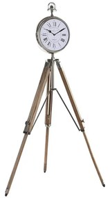 Bordklokke DKD Home Decor Ασημί Φυσικό