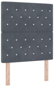 vidaXL κρεβάτι Box Spring  με στρώμα σκούρο γκρι 80x200 εκ. βελούδο