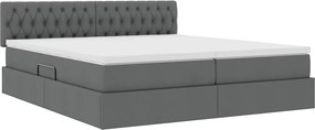 vidaXL Κρεβάτι Αποθήκης Σκούρο Γκρι 200 x 200 cm Τεχνητό Δέρμα