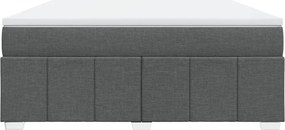 vidaXL Κρεβάτι Boxspring με Στρώμα Σκούρο Γκρι 180x200 εκ Υφασμάτιν