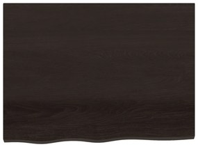 vidaXL Ράφι Τοίχου Σκούρο Καφέ 80x60x(2-4) εκ. Επεξ. Μασίφ Ξύλο Δρυός
