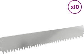 vidaXL Περίγραμμα γκαζόν 10 τμχ. 103 x 15 εκ Γαλβανισμένος Χάλυβας