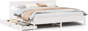 vidaXL Σκελετός Κρεβ. Χωρίς Στρώμα Λευκό 180x200 εκ Μασίφ Πεύκο