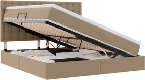 vidaXL Κρεβάτι Αποθήκης Καπουτσίνο 180 x 200 cm Τεχνητό Δέρμα