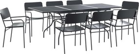 vidaXL Σέτ φαγητού για κήπο 9 pcs Ανθρακί Ατσάλι