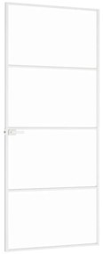 vidaXL Εσωτερική Πόρτα Λευκή 83x201,5 εκ. Ψημένο Γυαλί&Λεπτό Αλουμίνιο