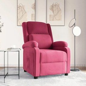 vidaXL Πολυθρόνα Ανακλινόμενη Μπορντό Βελούδινη