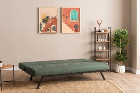 Τριθέσιος Καναπές Κρεβάτι Πράσινο NILUNE 64x180x78