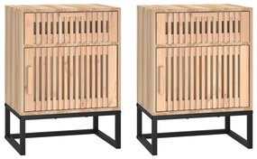 vidaXL Κομοδίνα 2 τεμ. 40x30x55,5 εκ Επεξεργασμένο Ξύλο &amp; Σίδερο