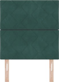 vidaXL LED κεφαλάρι Σκούρο Πράσινο 80 cm Βελούδο