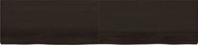 vidaXL Επιφάνεια Τραπεζιού Σκούρο Καφέ 220x50x(2-6)εκ Επεξ. Μασίφ Δρυς