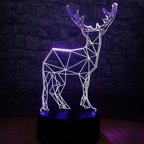 Intra απο ξύλο plywood 3mm-4mm πάχος – Γεωμετρικό φωτιστικό τάρανδος 3D Illusion για Χριστουγεννιάτικα στολίδια 50x60 cm INTRAVECTRY-MY542360