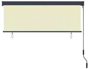 vidaXL Εξωτερικό ρολό Ριγέ Ρυθμιζόμενος Κρεμ 180 x 250 cm ύφασμα