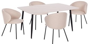 ΣΕΤ ΤΡΑΠΕΖΑΡΙΑΣ 5ΤΜΧ RAVEN HM21069.01 ΚΕΡΑΜΙΚΟ TOP ΛΕΥΚΟ ΜΑΡΜΑΡΟ &amp; 4 ΚΑΡΕΚΛΕΣ