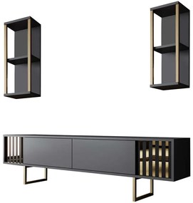 Σύνθεση Τηλεόρασης Gold Line 618BLY1145 180x30x48cm Anthracite-Black