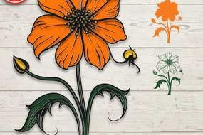 Σετ των 2 Intra απο ξύλο plywood 3mm-4mm πάχος Τρισδιάστατες Απόκριες με στρώσεις Δίασταση 30x20 cm INTRAFABR-77266904