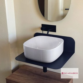 Scarabeo Moon 42 Eπιτραπέζιος Πορσελάνινος Νιπτήρας 42x42εκ Λευκό Γυαλιστερό