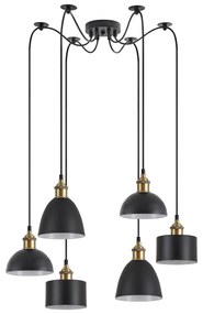 Φωτιστικό Οροφής  SE21-BR-10-BL6-MS12 MAGNUM FLEX Bronze Metal Pendant Black Metal Shade+ - 51W - 100W - 77-8973