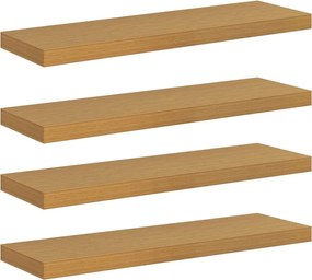 vidaXL Ράφι Τοίχου 4 pcs Μπεζ 80 x 23,5 x 4 εκ Επεξεργασμένο ξύλο