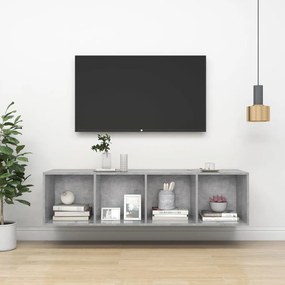 vidaXL Έπιπλο Τηλεόρασης Κρεμαστό Γκρι Σκυρ. 37x37x142,5εκ Επεξ. Ξύλο