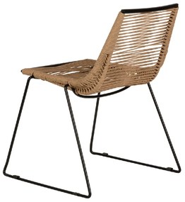 ΚΑΡΕΚΛΑ ΚΗΠΟΥ ARTELIBRE DERNA ΦΥΣΙΚΟ/ΜΑΥΡΟ ΜΕΤΑΛΛΟ/RATTAN 57X59X80CM