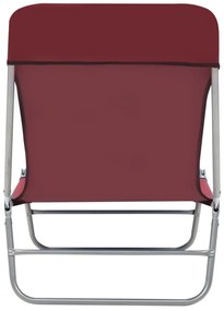 vidaXL Ξαπλώστρες Πτυσσόμενες 2 τεμ. Κόκκινες από Ατσάλι / Ύφασμα