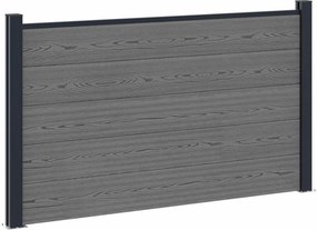 vidaXL Σετ Φράχτη 180 x 105 εκ. WPC και Αλουμίνιο Γκρι