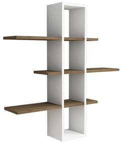 Ραφιέρα Τοίχου Akira 120-000448 96x19.5x101cm White-Walnut