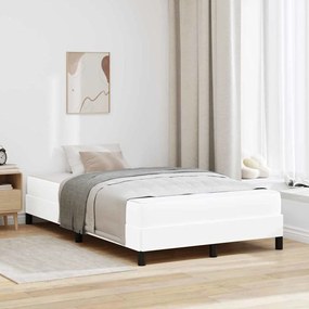 vidaXL Κρεβάτι με στρώμα Καθαρό Λευκό 120 x 200 cm Τεχνητό δέρμα