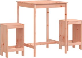 vidaXL Σετ Μπαρ Κήπου 3 Τεμαχίων από Μασίφ Ξύλο Ψευδοτσούγκας