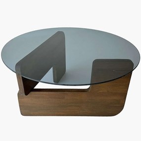 Τραπέζι Σαλονιού Mia 552NOS2543 75x75x35cm Walnut-Fume