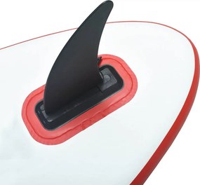 vidaXL Σανίδα SUP Φουσκωτή Σετ Κόκκινο / Λευκό με Πανί