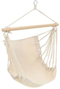 Κρεμαστή Καρέκλα / Αιώρα Μεγάλη Λευκή Κρεμ Υφασμάτινη