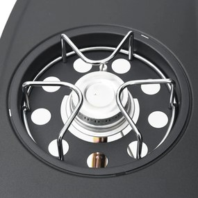 vidaXL Ψησταριά Υγρ. 4+1 Ζών.Μαγ. Μαύρο/Ασημί Ανοξείδωτο Ατσάλι+Χάλυβα