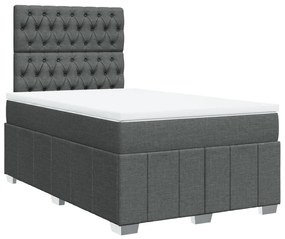 ΚΡΕΒΑΤΙ BOXSPRING ΜΕ ΣΤΡΩΜΑ ΣΚΟΥΡΟ ΓΚΡΙ 120X190 ΕΚ ΥΦΑΣΜΑΤΙΝΟ 3291615