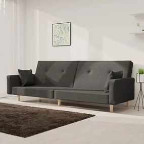 Καναπές Κρεβάτι Διθέσιος Σκούρο Γκρι Υφασμάτινος με 2 Μαξιλάρια - Γκρι