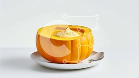 Σετ των 2 Intra Συλλεκτικό Ξύλινο Παζλ Plywood 4mm - Νόστιμη κολοκυθόσουπα σε μια όμορφη παρουσίαση Σε Ξύλινο Κουτί - Διαστάσεις: 10x10 cm – 25 κομμάτια