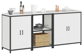 vidaXL Σετ Αποθήκευσης Κουζίνας με ράφι Άλλο 3 pcs Λευκό 210 x 50 x 92 εκ