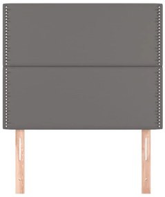 vidaXL Κεφαλάρι Κρεβατιού Γκρι 100x5x118/128 εκ. από Συνθετικό Δέρμα