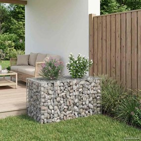 vidaXL Ανασηκωμένο κρεβάτι gabion Ασημί
