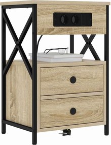vidaXL Κομοδίνο Δρύς Sonoma 40 x 31 x 60 εκ. Επεξεργασμένο ξύλο