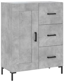 vidaXL Ντουλάπι Γκρι Σκυροδέματος 69,5x34x180 εκ. Επεξεργασμένο Ξύλο