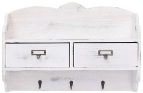 vidaXL Κρεμάστρα Τοίχου Λευκή 50 x 10 x 34 εκ. Ξύλινη
