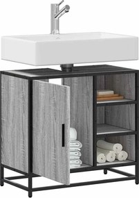 vidaXL Ντουλάπι νιπτήρα μπάνιου γκρι Sonoma 65x33x60 cm