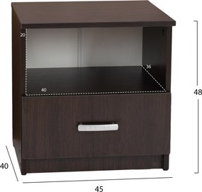 ΚΟΜΟΔΙΝΟ ΜΕ ΣΥΡΤΑΡΙ ADLER WENGE HM2431.02 45X40X48Yεκ.