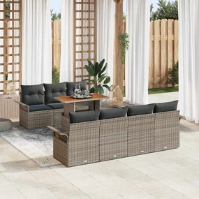 vidaXL Σετ Καναπέ Κήπου με μαξιλάρι 8 pcs Γκρι