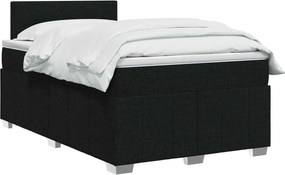 vidaXL Κρεβάτι box spring με στρώμα Μαύρο 120 x 190 cm Ύφασμα