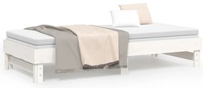 vidaXL Καναπές Κρεβάτι Συρόμενος Λευκός 2x(90x200) εκ. Μασίφ Πεύκο